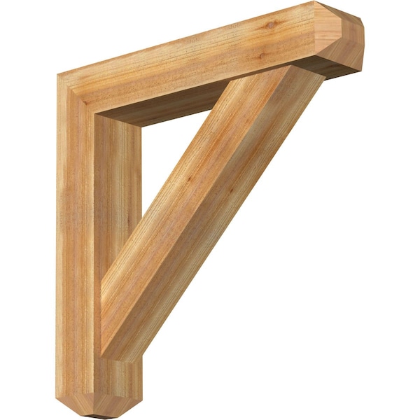 Ekena Millwork Traditional Craftsman Rough Sawn Bracket w/ Offset Brace, Western Red Cedar, 8"W x 40"D x 40"H BKT0806X40X40TRA04RWR - main